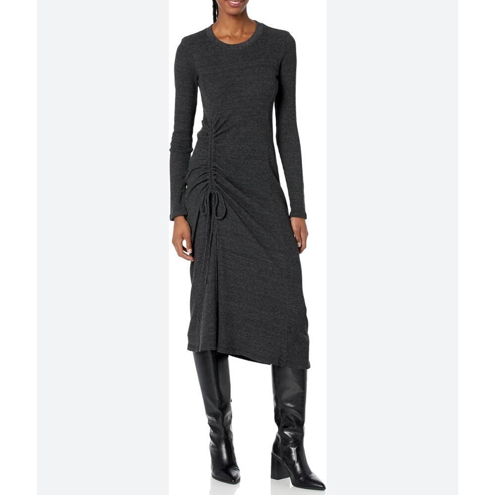 0456

Michael Stars Ilia Ruched Tie Thermal Dress Charcoal Womens Small NWT USA